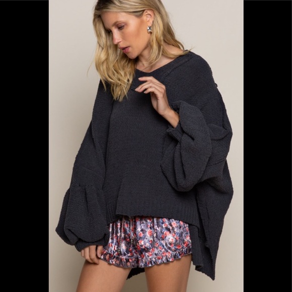 COPY - POL Charcoal Chenille Knit Hooded Sweater - Picture 5 of 9